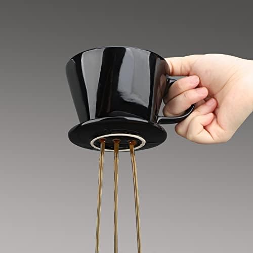 Segarty #2 Pour Over Coffee Maker, Single Cup Black Ceramic Coffee