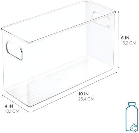 iDesign Slim Storage Bin, Tall Narrow