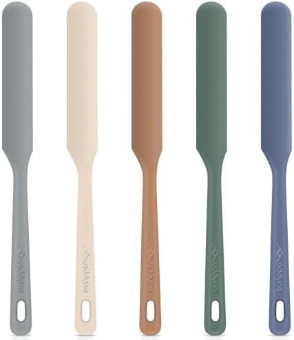 5-Piece Silicone Jar Spatula Set, 10-Inch Long Skinny Spatulas