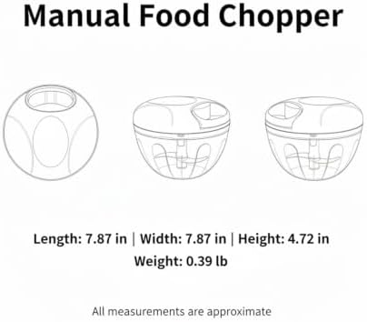 Manual Food Chopper, Pull-String Vegetable Mincer with 500ml PC