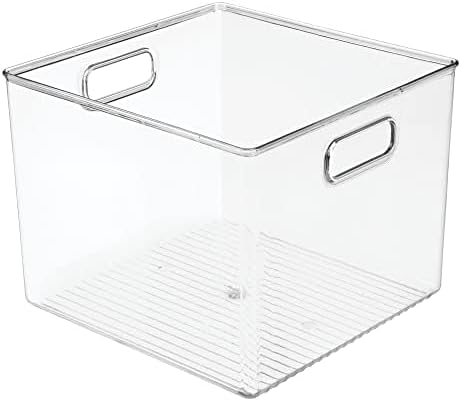 mDesign Plastic Modern Storage Organizer Bin Basket with Handles