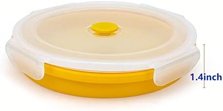 1200ml Large Collapsible Bowl With Lid, Camping Bowl with Foldable