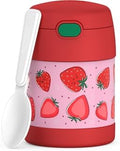 THERMOS FUNTAINER Kids Food Jar with Spoon, 10oz, Strawberry Smiles