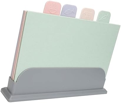 4pcs Color Coded Cutting Boards Set with Holder for Easy Food