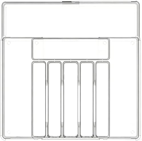 BPA-Free Expandable Utensil Drawer Organizer - Clear Plastic