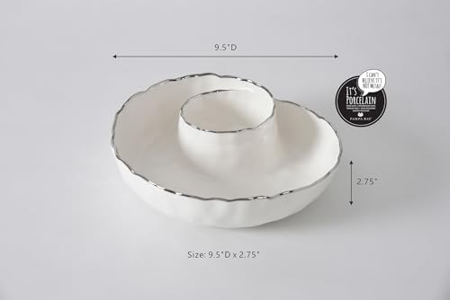 Portofino Plata, Round Chip & Dip, 9.5” D x 2.75"