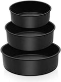 E-far Deep Cake Pan Set of 3 (6/8/91⁄2 Inch), Nonstick Stainless Steel