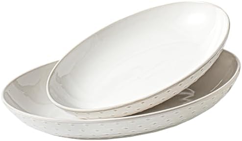 Ceramic Serving Bowls Set of 2, Serving Platters for Entertaining, Diamond
