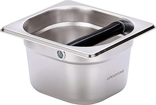 Coffee Knock Box Stainless Steel, 6.9 Inch Espresso Knock Box for