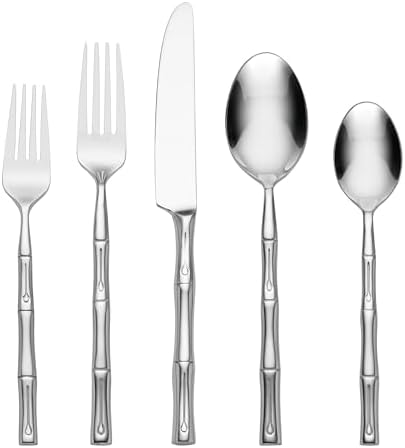 Hampton Forge Bamboo 20-Piece 18/0 Silverware Set for 4, Flatware