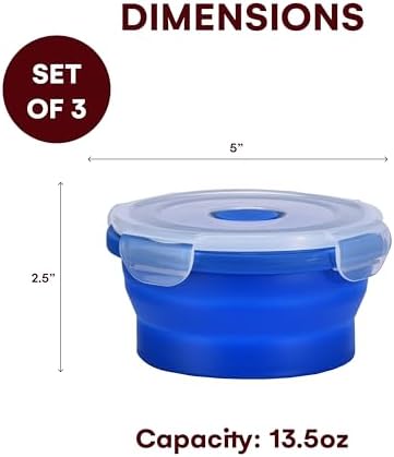 Collapsible Food Storage Containers with Lids - 13.5oz/0.4L Silicone