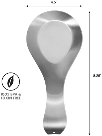 OGGI Stainless Steel Spoon Rest- Long Handle Holds Kitchen Utensils in
