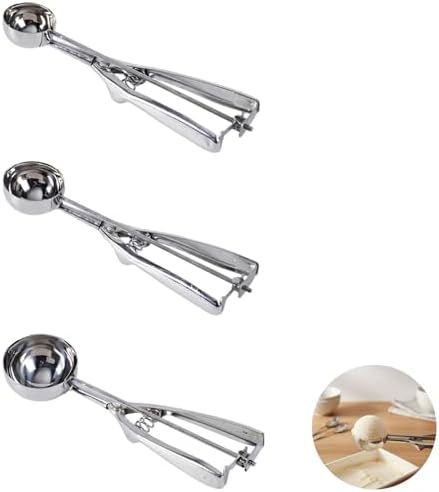 3 Pcs Ice Cream Scoop Set, Easy to Clean, Includes Stainless Steel