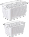 GLEAVI L 4.5l Fridge Fruit Storage Container Double Layer Draining
