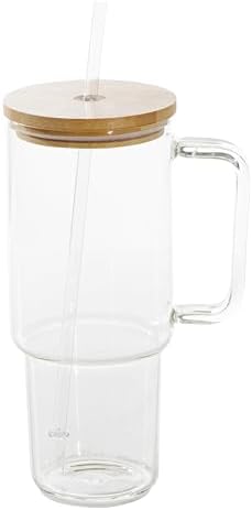 Mr. Coffee Crafted Calm 34 oz Borosilicate Glass Tumbler with Handle