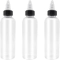 3 Pcs 6oz Dispensing Bottles, Plastic Squeeze Bottles with Twist Top