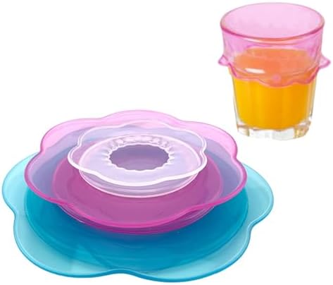 Silicone Stretch Lids, 3-Piece Petal-Shaped Bowl Covers