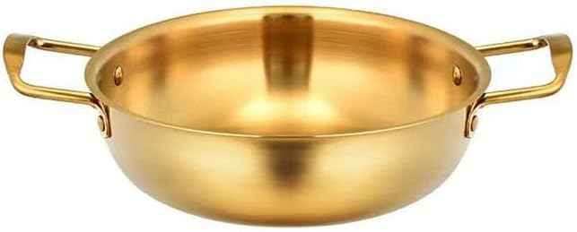 Paella PanGold Cooker Pan Skillet Pan Stainless Steel 9.4 Inches for