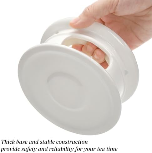 Ceramic Teapot Warmer, Gold Rim Teapot Heater with Tealight Holder