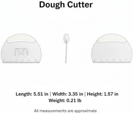 Dough Cutter with Measurements, Stainless Steel Bench Scraper for
