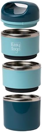 Easy Togo 3 Tier Lunch Box 43Oz-Blue Stainless Steel Stackable Lunch