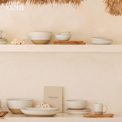 MORA Small Plates Set of 4, 6.5 inch Ceramic Pottery Dessert Plates