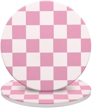 2 Pack Ceramic Absorbent Coasters for Drinks, Heat Resistant Drink