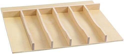 WelFurGeer Solid Birch Wood Silverware Drawer Organizer, Wooden