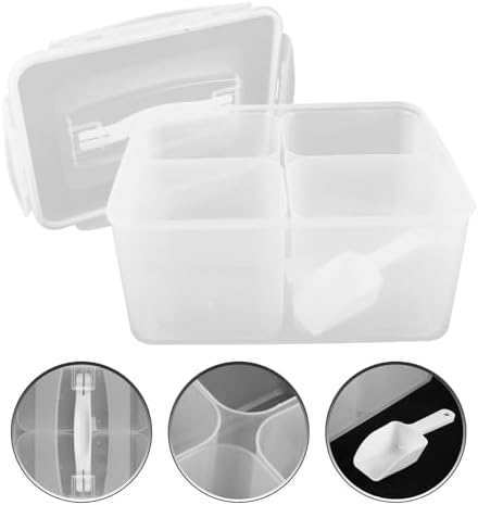 8l Divided Food Storage Container with Lid, 4 Removable Compartments