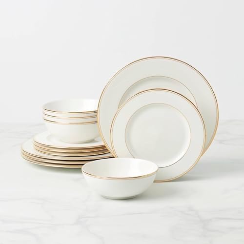 Lenox Federal Gold Bone China 12-Piece Dinnerware Set for 4