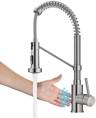 KRAUS 18 in Stainless Steel Touchless Kitchen Faucet KSF-1610SFS