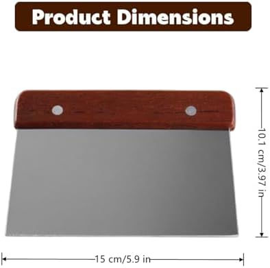 Bench Scraper Stainless Steel Dough Scraper 2 Pcs Wood Handle