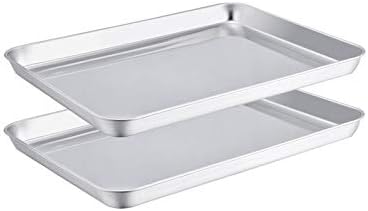 TeamFar 2 PCS Toaster Oven Pan, Stainless Steel Compact Toaster Oven