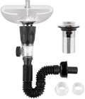 Bathroom Sink Drain Kit, Sink Drain Pipe with Hair Catcher Strainer
