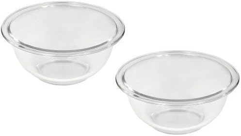 Pyrex 322 (1Qt) Glass Rimmed Mixing Bowls (2-Pack) - Made in USA