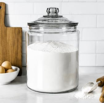2 Gallon Glass Storage Jar with Lid, Large Pantry Container for