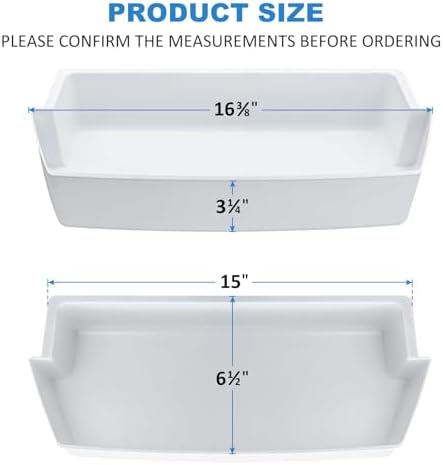 2 Pack 2187172 Refrigerator Door Shelf Bin Compatible with Whirlpool