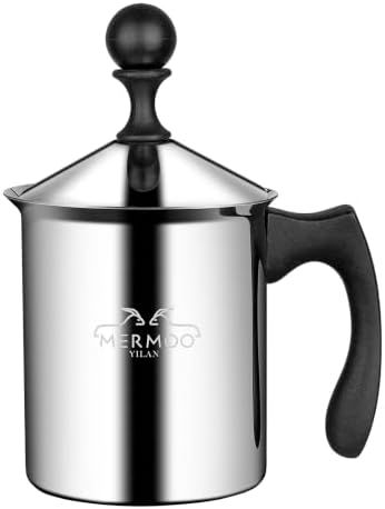 MERMOO YILAN Stovetop Milk Frother 27oz Manual Milk Foamer