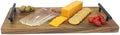 Woodard & Charles Acacia Wood 16" Serving Board Tray with Metal Hands