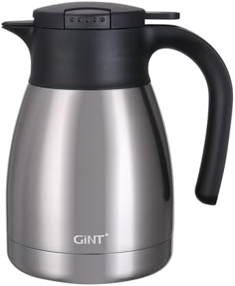 GiNT 34Oz Thermal Coffee Carafe, Insulated Stainless Steel Coffee