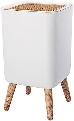 WanWanKa Mini Trash Can, 2.6 Gallon, White