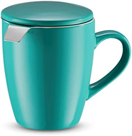 Godinger Tea Cup with Lid and Infuser, Porcelain Teacups with