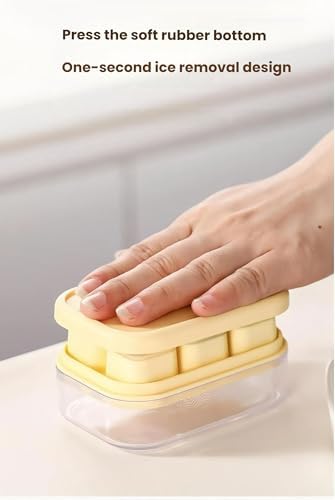 3-pack mini ice cube tray with lid and bin - 6-cubes each,easy remove