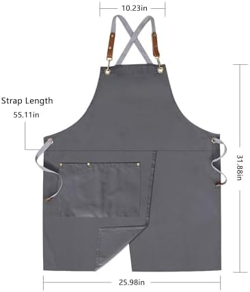 KITCHIEF Pottery Apron Split Leg,Cross Back Chef Apron with