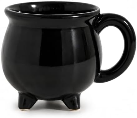 12 oz Black Cauldron Mug Halloween Witch Gothic Ceramic Tea Coffee Cup
