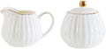 Ceramic Coffee Serving Set, Stripe Creamer Pitcher with Sugar Bowl Set