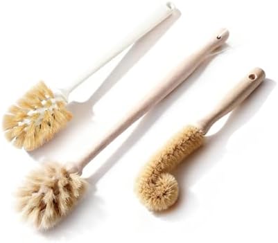Bottle Brush & Dish Scrubber Set (3 Pack) - Kitchen Cleaning Kit with
