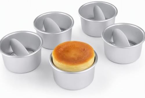 Artibetter 5pcs Round Cake Pans Set Anodized Aluminum Alloy