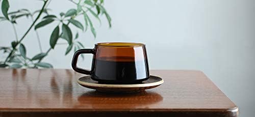 KINTO 21742 SEPIA Cup & Saucer, 9.1 fl oz (270 ml), Amber