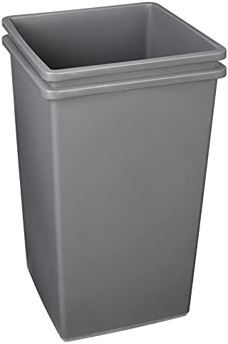 Amazon Basics Square Waste Container, 25 Gallons, Pack of 2